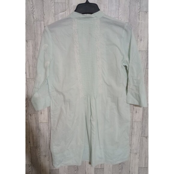 Soft Surroundings Tunic‎ Top Pintuck Embroidered Paisley Gauzy Coastal Medium - Picture 3 of 5